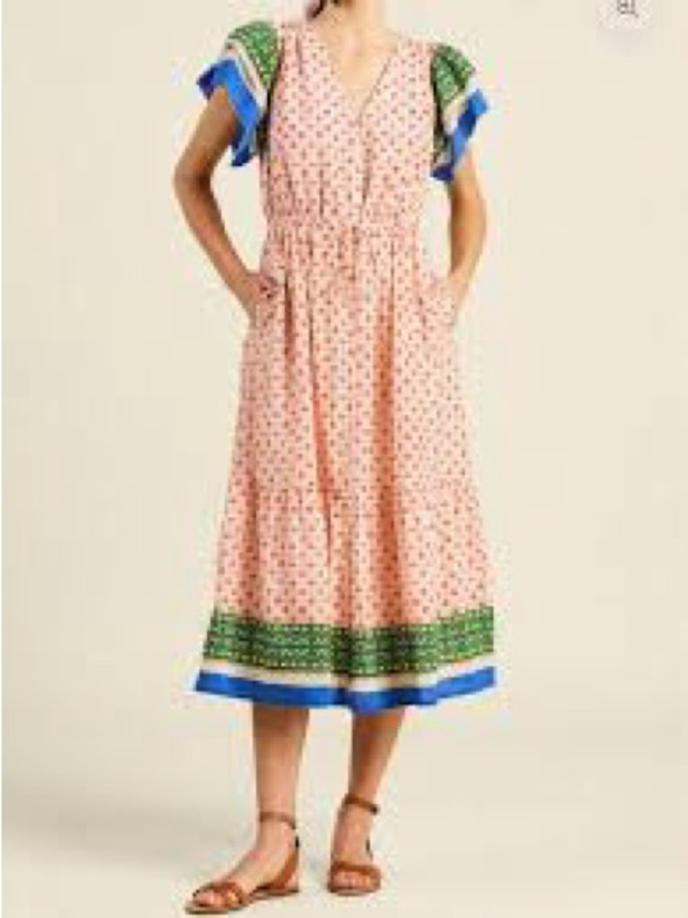 Trovata Kristine Dress Santorini Border Birds of Paradis